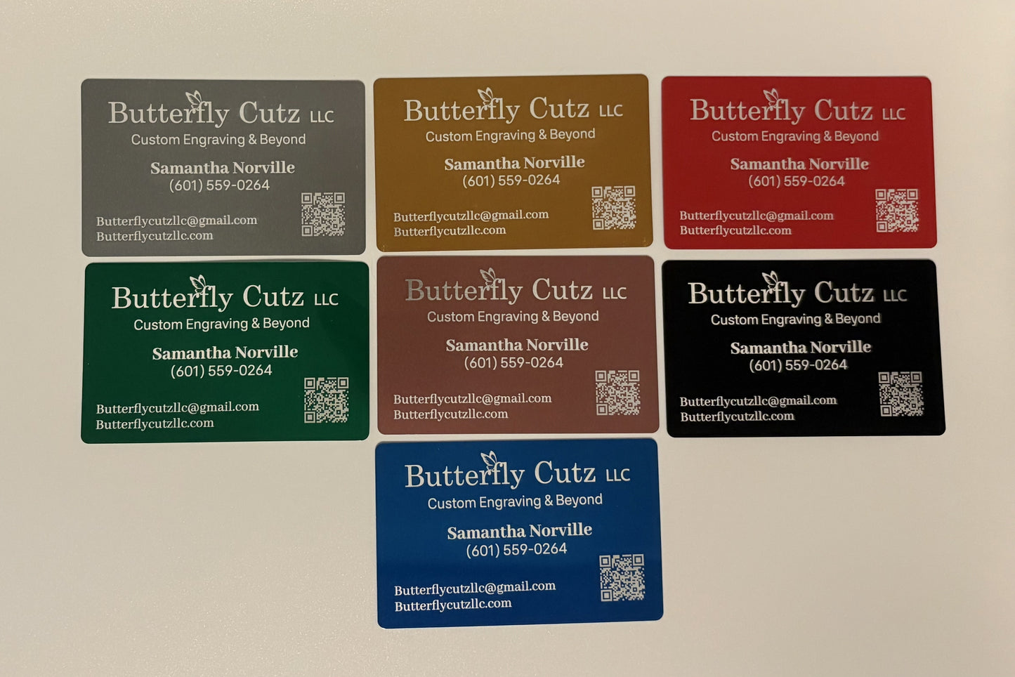 UV Laser Engraved Anodized Aluminum Business Cards