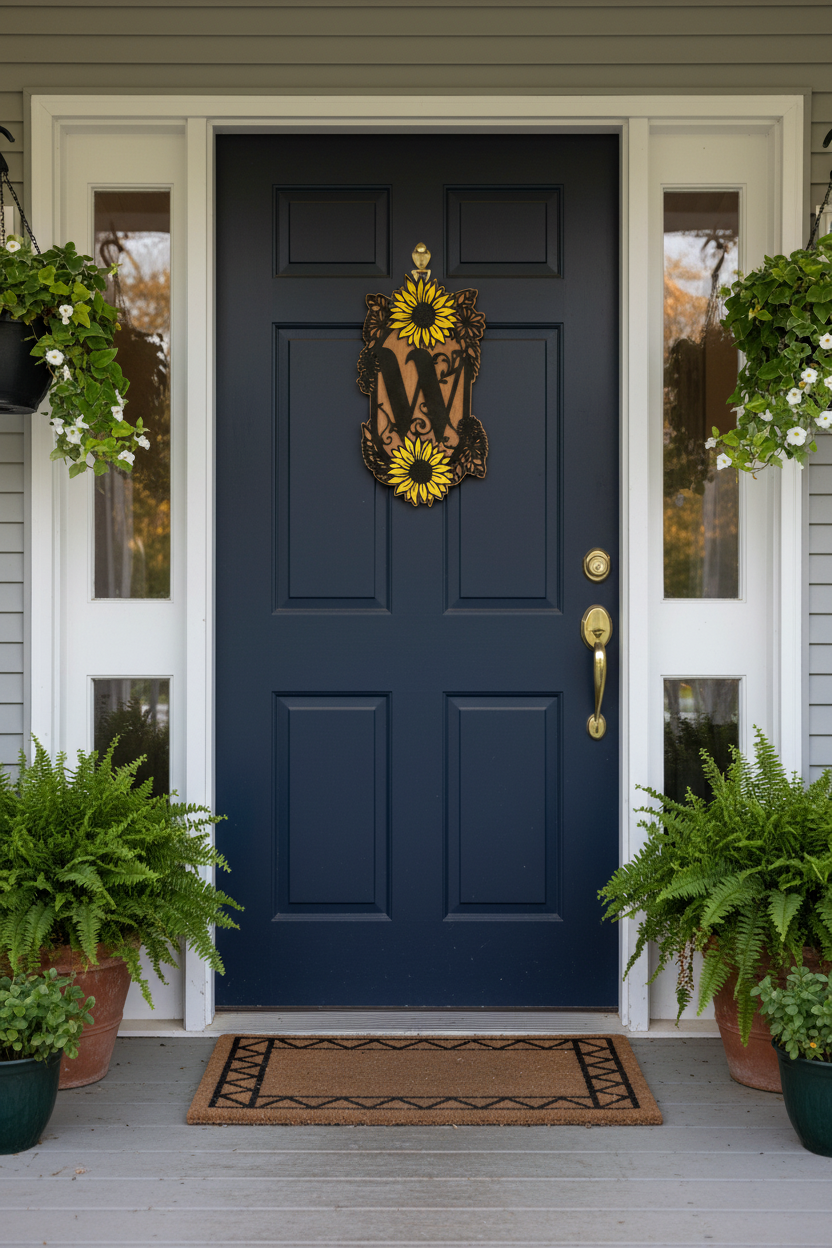 Oval Sunflower Door Hanger - Lifestyle