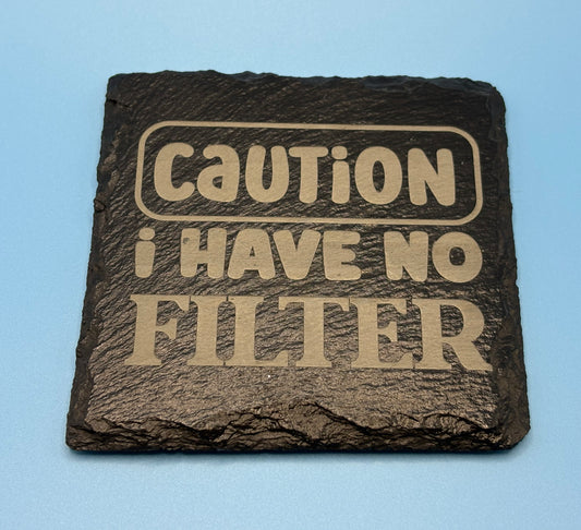 Square Sarcastic Slate Coaster