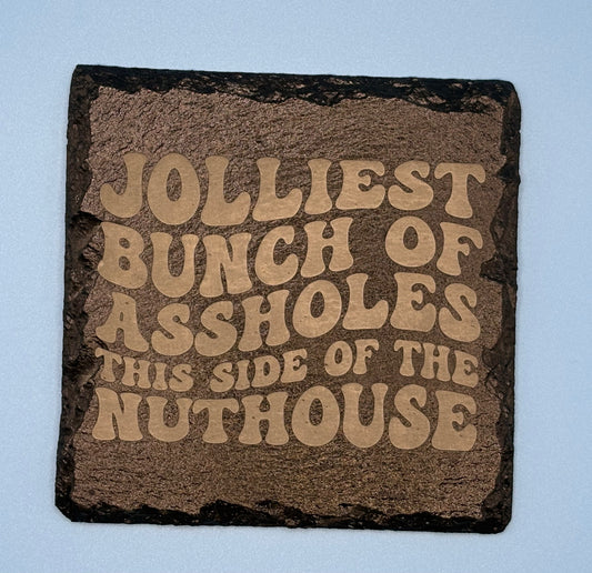 Square Christmas Slate Coaster-