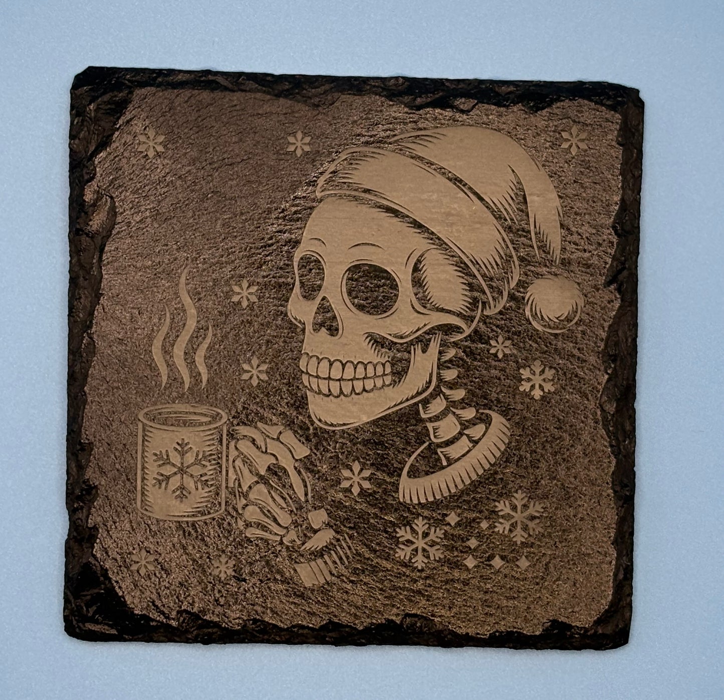 Square Christmas Slate Coaster-