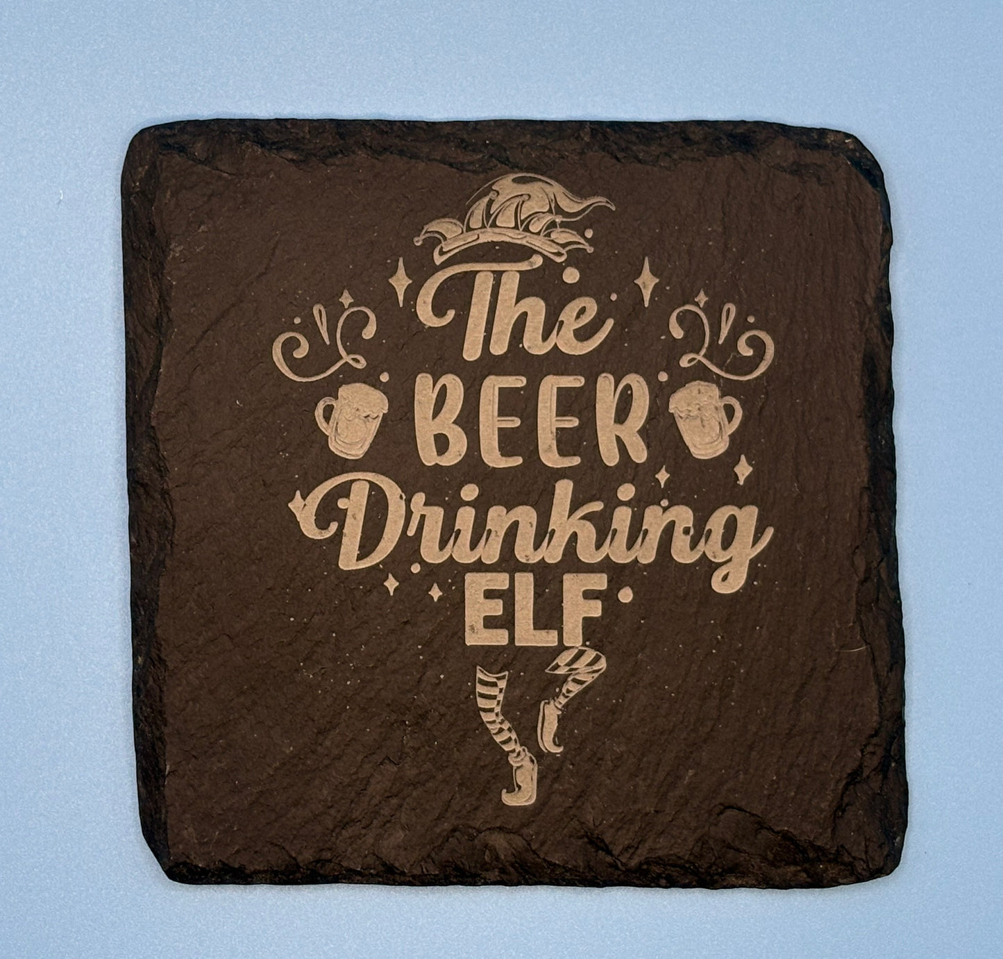 Square Christmas Slate Coaster-