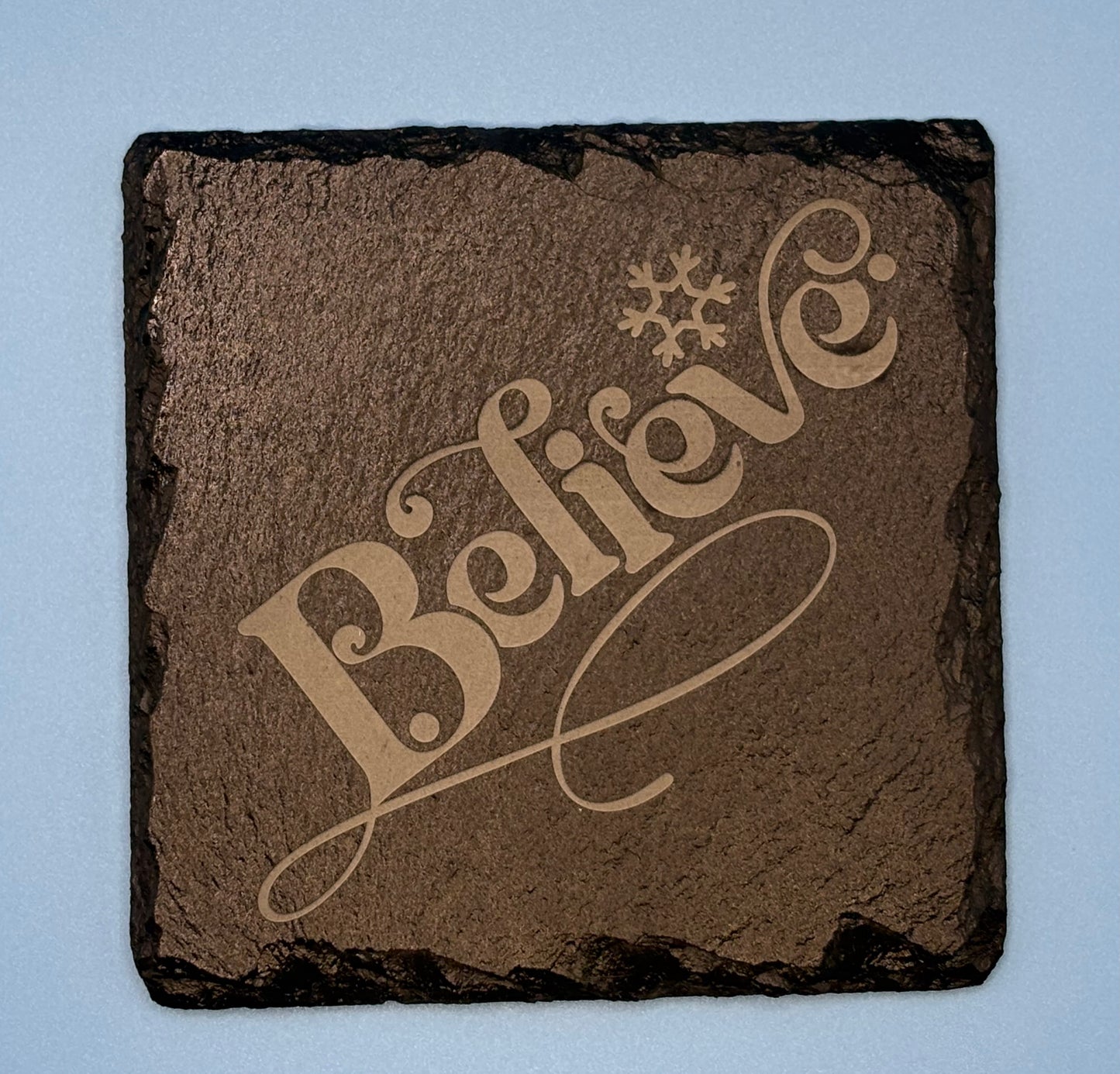 Square Christmas Slate Coaster-