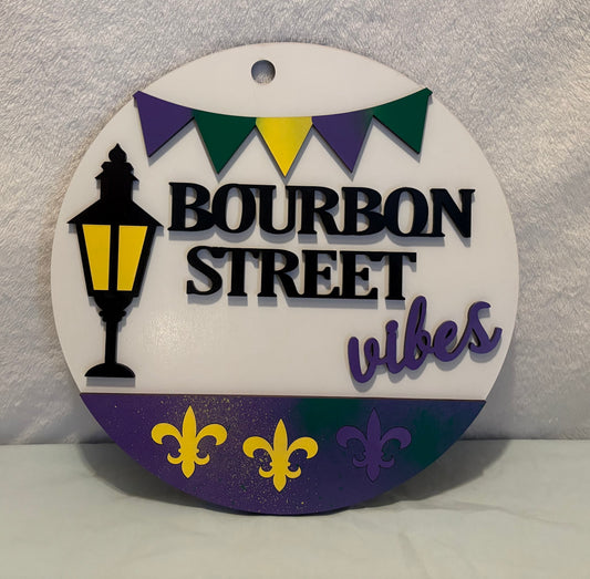 Wooden Bourbon Street Sign