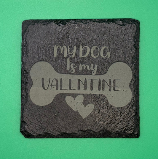 Square Valentine Slate Coaster