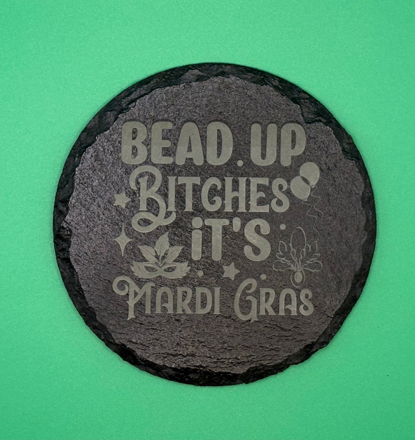 Mardi Gras Round and Square Slate Coasters