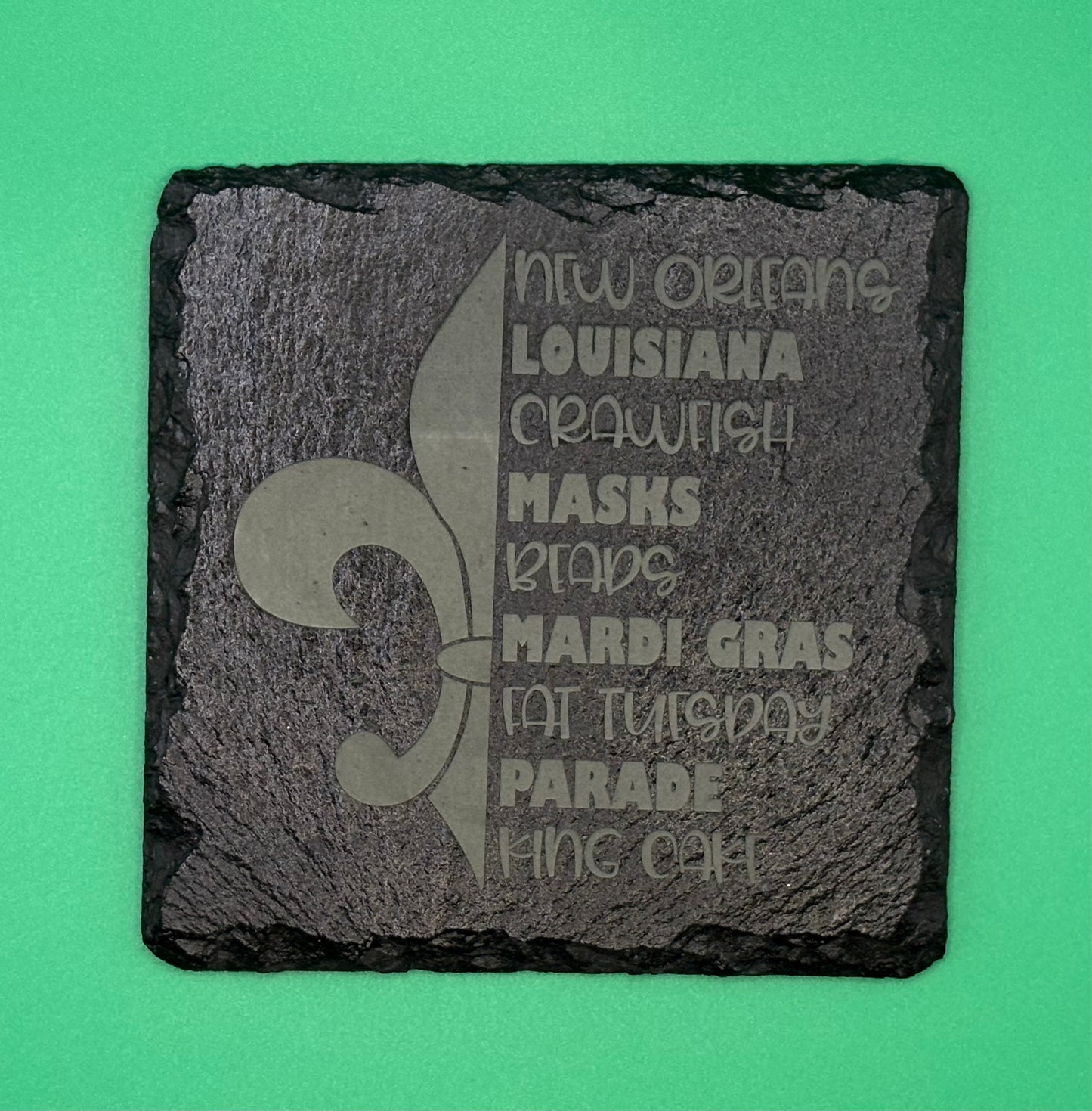 Mardi Gras Round and Square Slate Coasters