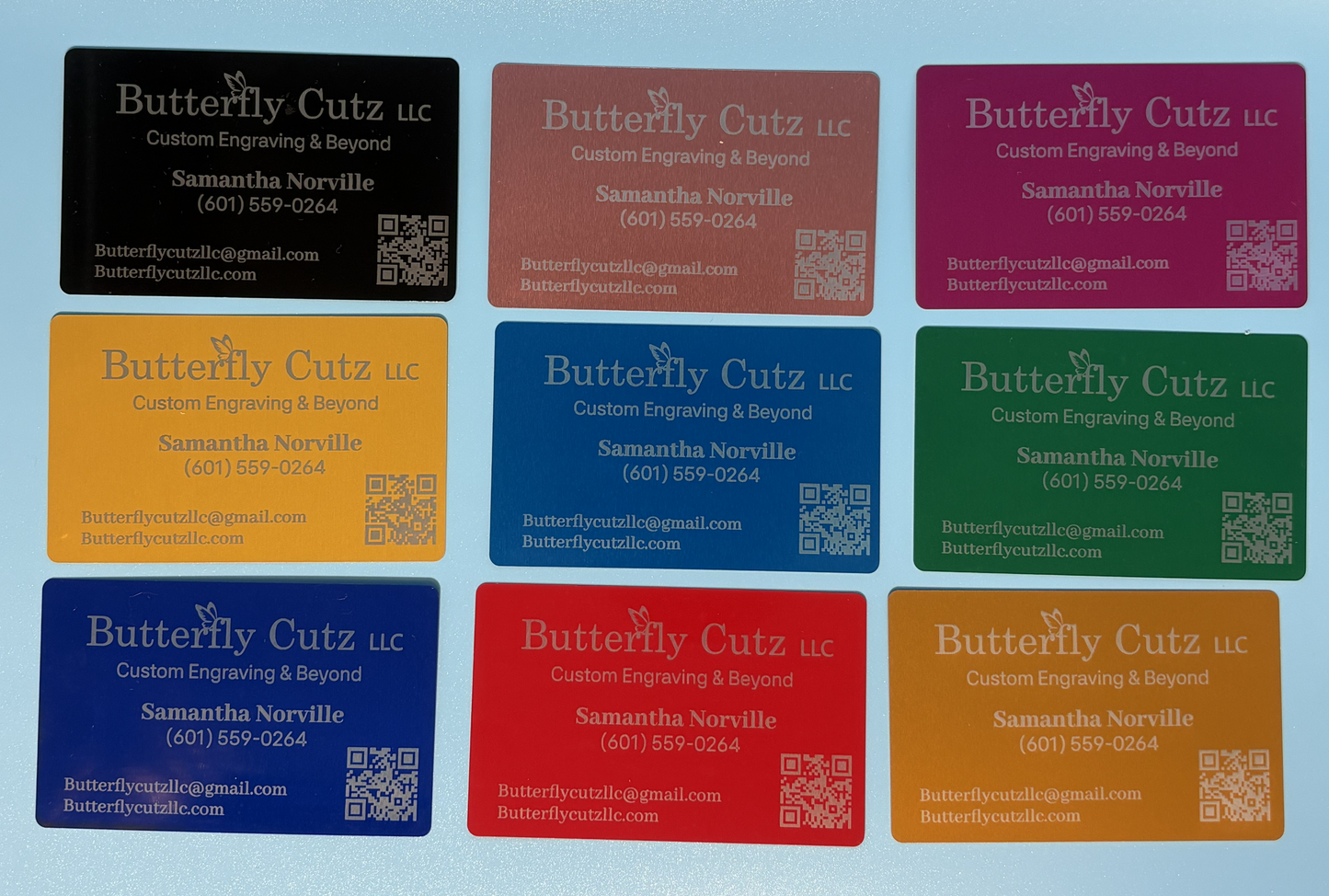 Custom Laser-Engraved Aluminum Business Cards