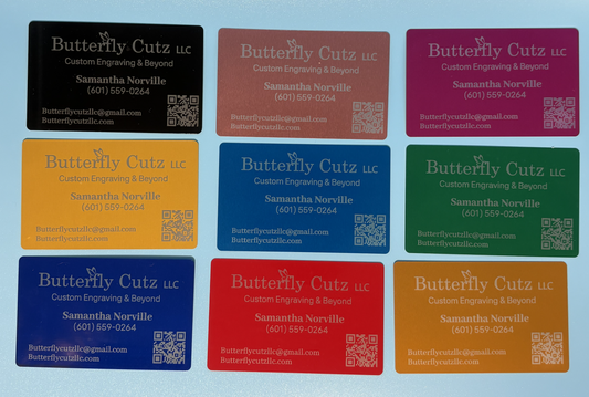 Custom Laser-Engraved Aluminum Business Cards