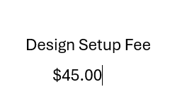 Design Setup Fee