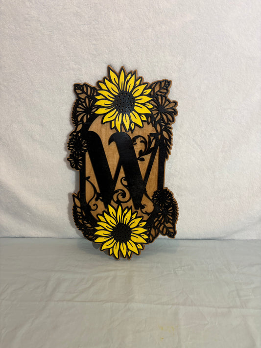 Oval Sunflower Door Hanger