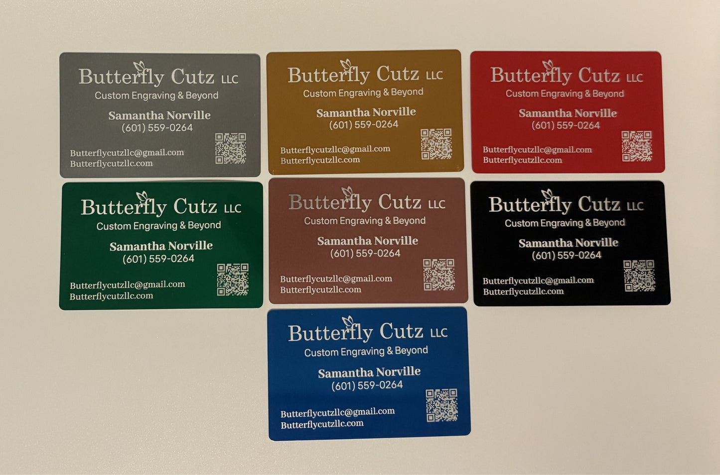 UV Laser Engraved Anodized Aluminum Business Cards