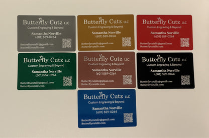 UV Laser Engraved Anodized Aluminum Business Cards