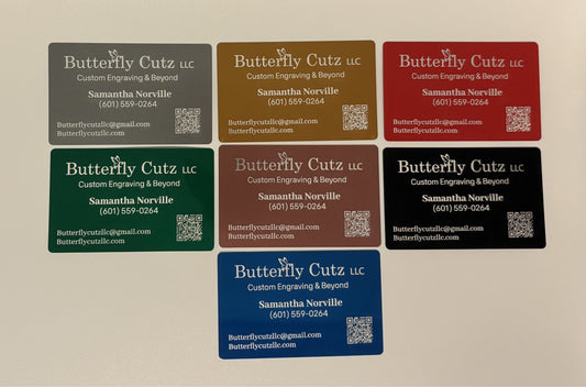 UV Laser Engraved Anodized Aluminum Business Cards