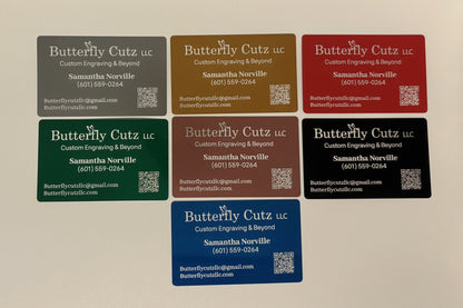 UV Laser Engraved Anodized Aluminum Business Cards
