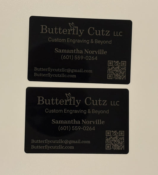 Custom Laser-Engraved Aluminum Business Cards