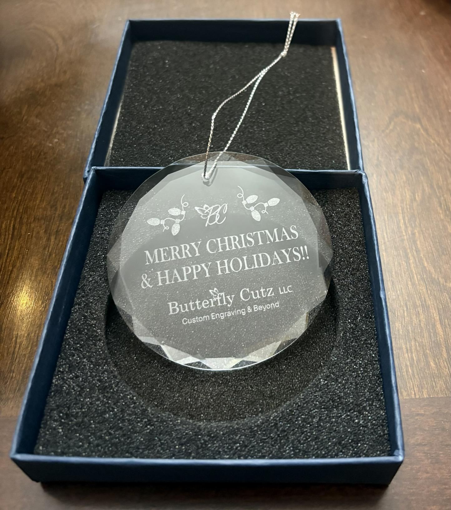 Personalized Engraved Glass Ornaments – Corporate Gift