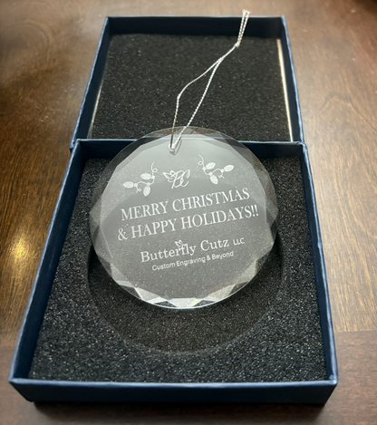 Personalized Engraved Glass Ornaments – Corporate Gift