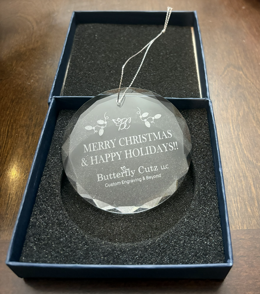 Personalized Engraved Glass Ornaments – Corporate Gift