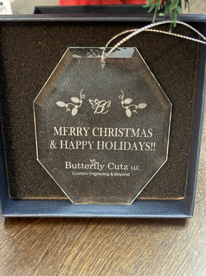 Personalized Engraved Glass Ornaments – Corporate Gift