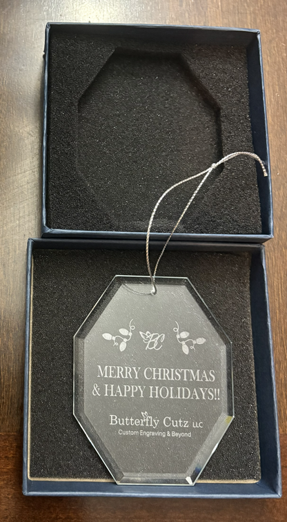 Personalized Engraved Glass Ornaments – Corporate Gift