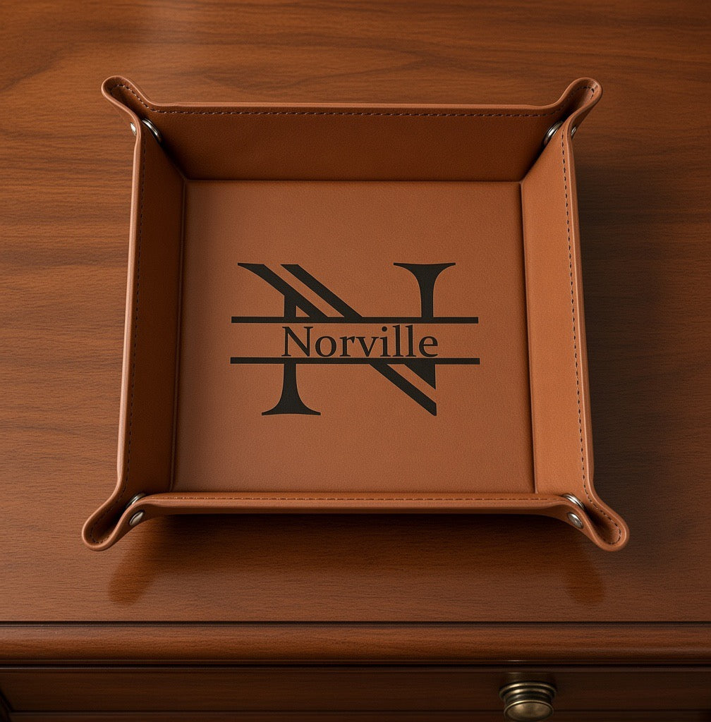 6" x 6" Leatherette Snap Tray