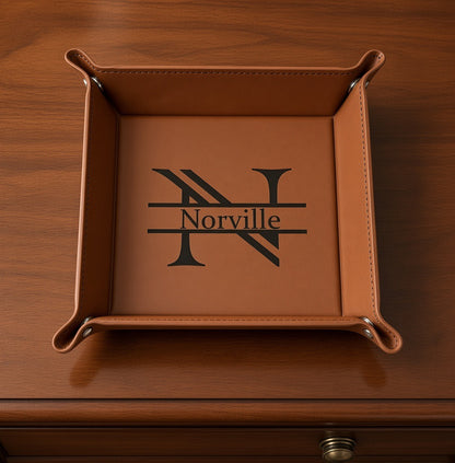 6" x 6" Leatherette Snap Tray