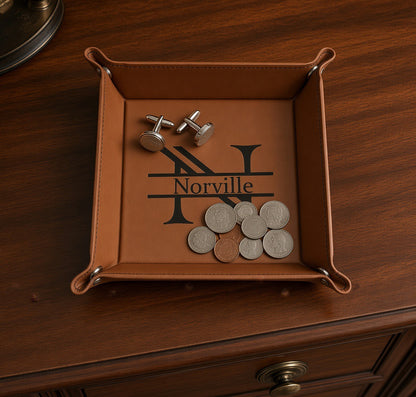 6" x 6" Leatherette Snap Tray