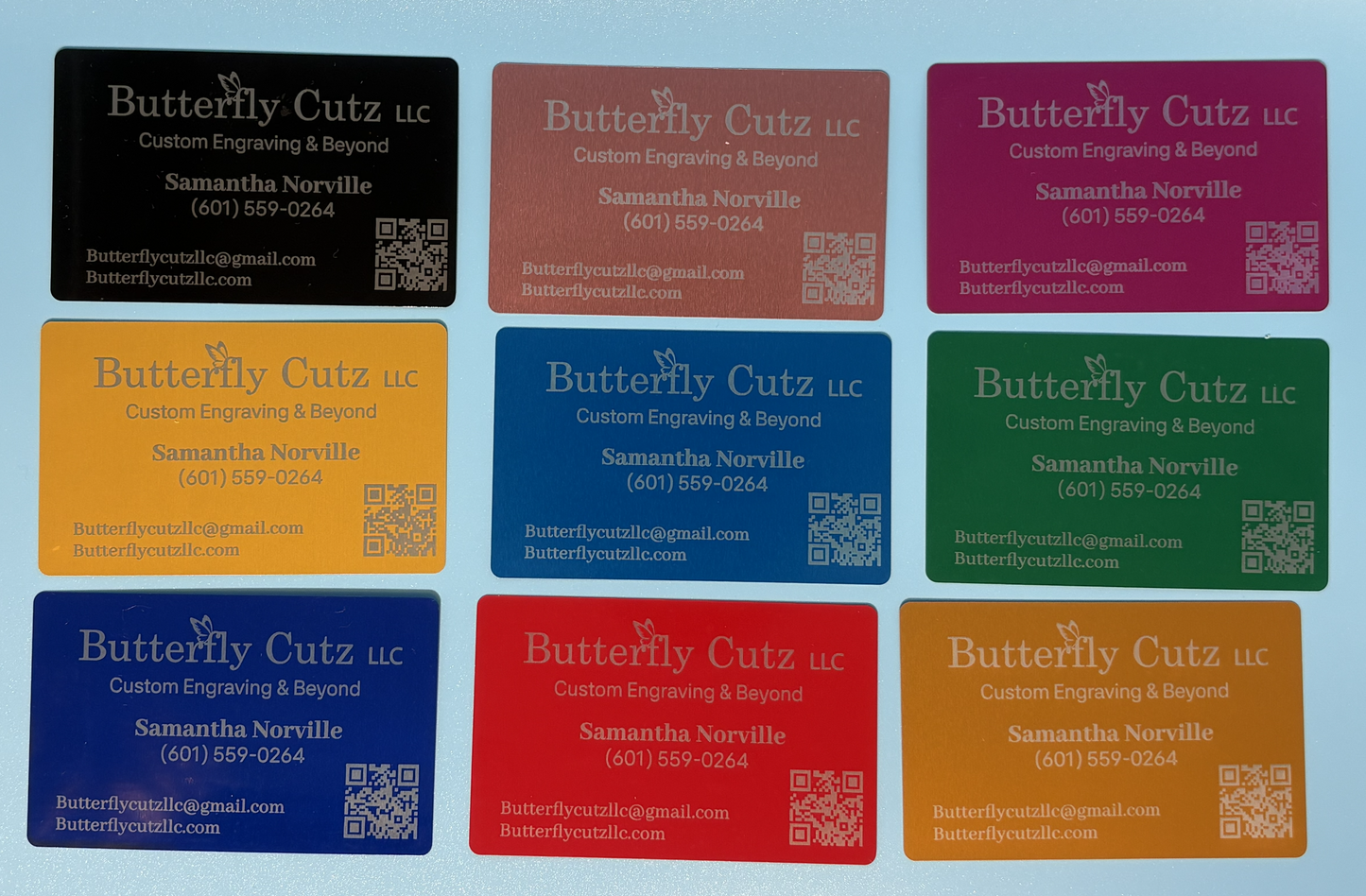 Custom Laser-Engraved Aluminum Business Cards